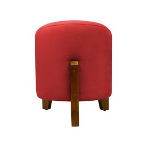 Puff Banqueta Decorativo Redondo Sala De Estar Thor Suede Cor:vermelho