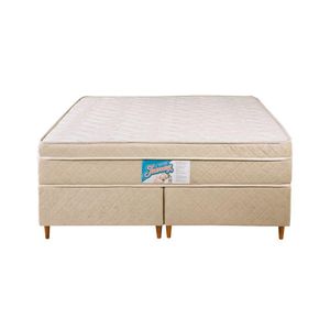 Cama Box Colchão King Massageador Bege Ou Preto 193x203x55cm Cor:bege
