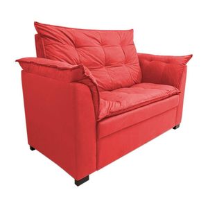 Sofá Namoradeira Dandara 2 Lug Decorativa Para Sala Suede Cor:vermelho