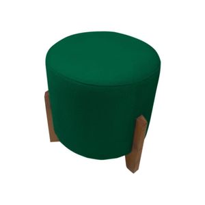 Puff Banqueta Decorativo Redondo Sala De Estar Thor Suede Cor:verde Militar