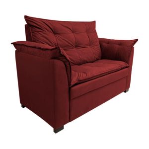 Sofá Namoradeira Dandara 2 Lug Decorativa Para Sala Suede Cor:vermelho Bordo