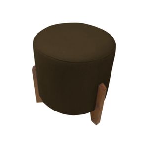 Puff Banqueta Decorativo Redondo Sala De Estar Thor Suede Cor:marrom Escuro