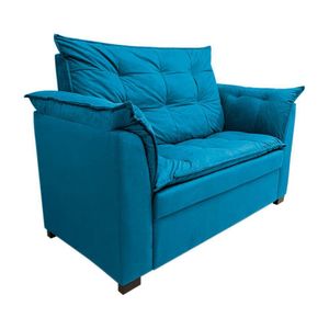 Sofá Namoradeira Dandara 2 Lug Decorativa Para Sala Suede Cor:azul Royal