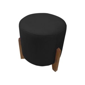 Puff Banqueta Decorativo Redondo Sala De Estar Thor Suede Cor:preto