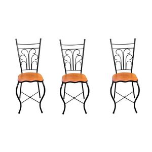 Cadeira De Jantar Para Mesa De Chá Conjunto Com 3 Estilo Industrial Rustica Ferro E Madeira Artesanal