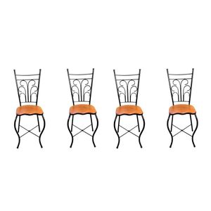 Cadeira De Jantar Para Mesa De Chá Conjunto Com 4 Estilo Industrial Rustica Ferro E Madeira Artesanal
