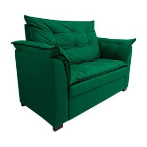 Sofá Namoradeira Dandara 2 Lug Decorativa Para Sala Suede Cor:verde Militar