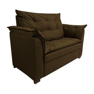Sofá Namoradeira Dandara 2 Lug Decorativa Para Sala Suede Cor:marrom Escuro