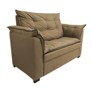 Sofá Namoradeira Dandara 2 Lug Decorativa Para Sala Suede Cor:cappuccino