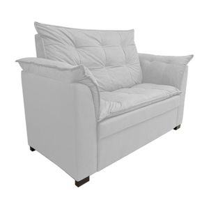 Sofá Namoradeira Dandara 2 Lug Decorativa Para Sala Suede Cor:branco