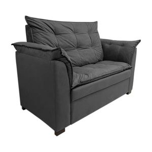 Sofá Namoradeira Dandara 2 Lug Decorativa Para Sala Suede Cor:cinza Grafitte