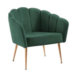 Poltrona Pétala Slim Base Aço Dourado Veludo Verde