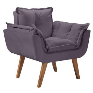 Poltrona Opalla 1 Lugar Suede D Salla Cinza