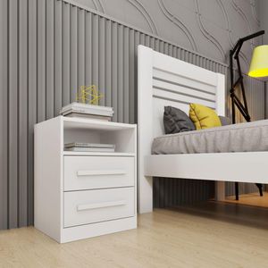 Mesa De Cabeceira 2 Gavetas Com Nicho Barcelona Tcil
