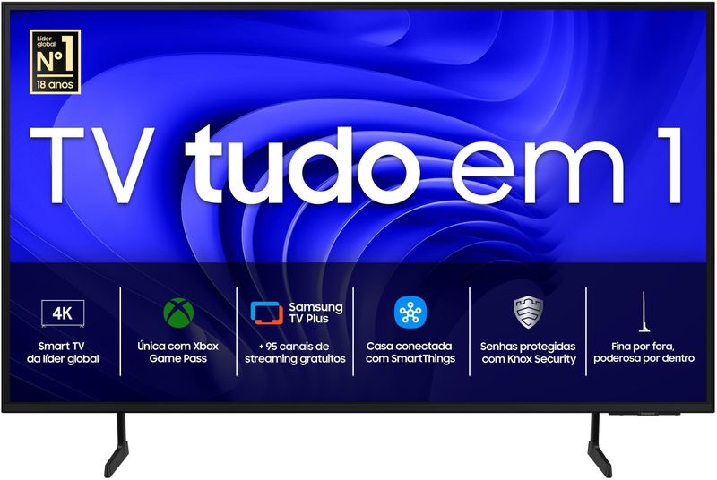 Smart TV / Televisor Samsung Big 75 UHD 4K 75DU7700 2024 Processador Crystal 4K Gaming Hub