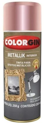 Tinta Spray Colorgin Metallik Rose Gold 300ml