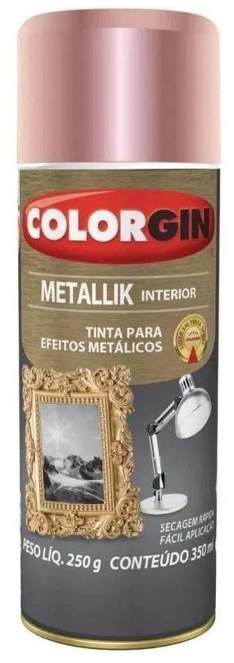 Tinta Spray Colorgin Metallik Rose Gold 300ml