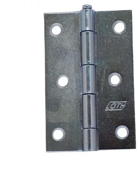 Dobradiça Para Porta Loth Zincada 2,5mm Kit com 3 Unidades