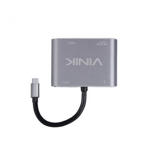 Adaptador TYPE C 4-EM-1 para HDMI VGA PD e USB 3.0 Vinik - AT41VN