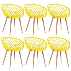 6 X Cadeiras Clarice Nest Com Apoio De Braços Sidera Amarelo