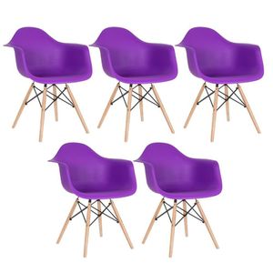5 Cadeiras Charles Eames Eiffel Daw Clara Roxo
