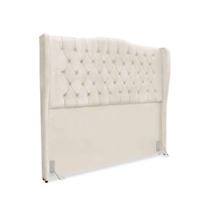 Cabeceira De Cama Box Queen 160 Cm Dubai Premium - Veludo Bege Claro
