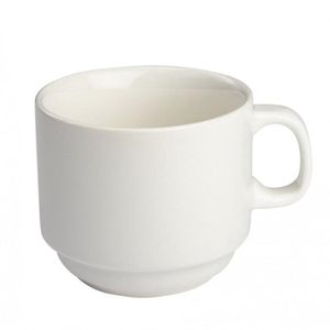 Jogo De Xícara De Chá Empilhável 200 Ml Porcelana Branca