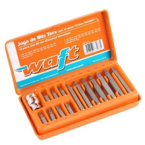 Jogo De Bits Hexalobular Com Adaptador T20at55 Com 15 Peças Waft