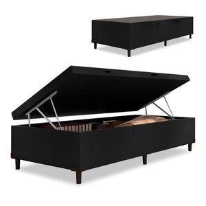 Cama Box  Baú Solteiro 0,88  41cm De Altura Prince Preto