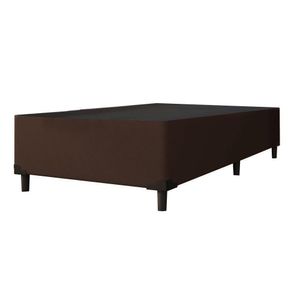 Cama Box 0,96m Com 38cm De Altura Prince Suede Marrom Marrom