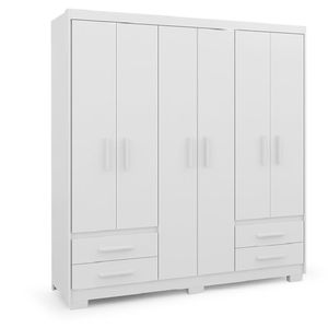 Guarda Roupas Casal 6 Portas 4 Gavetas Primacy Branco Batrol
