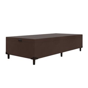 Cama Box  Baú  41cm De Altura Prince Suede Marrom Marrom