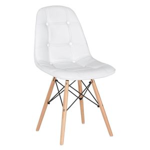 Cadeira Estofada Eiffel Botonê Clara Branco