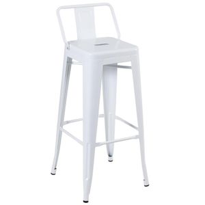 Banqueta Alta Com Encosto 76 Cm Branco