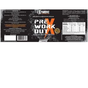 Cafeína E Taurina Pré-treino 60 Cápsulas 600mg Expansive