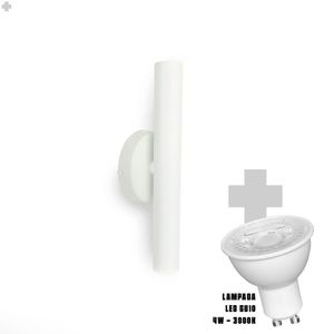 Arandela De Parede Slim Palito - Branco + Led Gu10