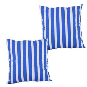 2 Almofadas Cheias Sofa Sala Impermeável Decorativa Antimofo Listrare Anil