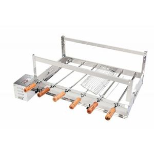 Churrasqueira Rotativa Giratória 6 Espetos 82 Cm Bivolt Aço Inox Gbi06 - Arke