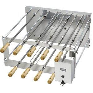 Churrasqueira Giratória Rotativa 09 Espetos Dupla Bivolt Carvão Aço Inox Crid09-arke