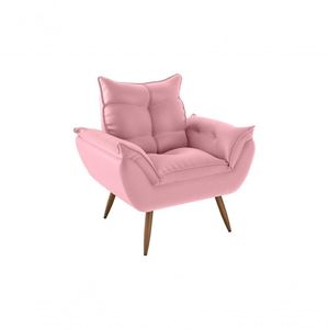 Poltrona Decorativa Opala Suede Rosa