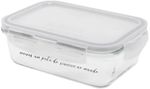 Pote de Mantimentos de Vidro Oikos com Tampa Transparente RetangularRaso 840ml