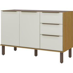 Balcão De Pia 120Cm 3 Portas 2 Gavetas Verace Mx Móveis BVE04Marrocos/Off White