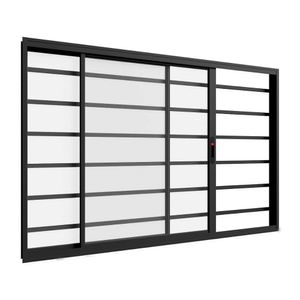 Janela de alumínio Ônix 02 folhas com grade preto - 100x120