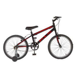 Bicicleta Free Aro 20 Freio V-brake Mtb Com Roda Lateral Kls Preto Com Vermelho