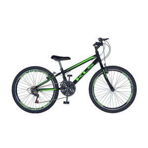 Bicicleta Sport Gold Aro 24 Freio V-brake Mtb 21 Marchas Kls Preto Com Verde