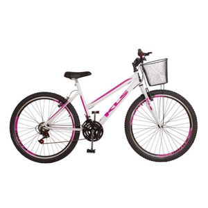Bicicleta Feminina Sport Gold Aro 26 Freio V-brake Mtb 21 Marchas Kls Branco Com Pink