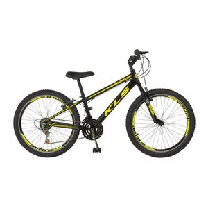Bicicleta Mtb Sport Gold Aro 24 Alumínio Freio V-brake 21 Marchas Kls Preto Com Amarelo