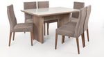 Conjunto-Mesa-de-Jantar-Siena-Tornocel-com-Tampo-em-Vidro-136cm-Nogal-eNude-com-6-Cadeiras-Valente
