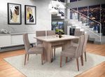 Conjunto-Mesa-de-Jantar-Siena-Tornocel-com-Tampo-em-Vidro-136cm-Nogal-eNude-com-6-Cadeiras-Valente