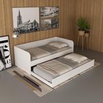 Cama Solteiro com Cama Auxiliar Tecno Mobili Branca